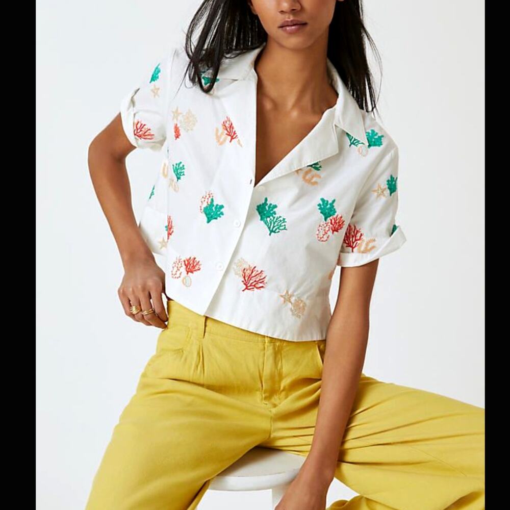 NWT Anthropologie Maeve Cropped Surf Top - Small